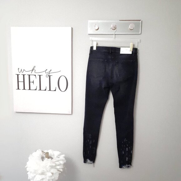 NWOT IRO black faded wash skinny low rise distressed denim jeans, 28 - Picture 4 of 9